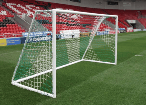 Striped Continental Football Goal Net - Green/White striped - Sportnetting