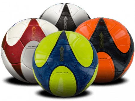 Close Up of Different Coloured Pro-Trainer Footballs from Sportnetting